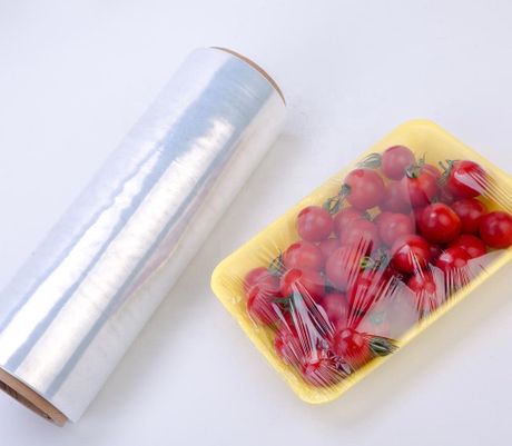 Film PE Cling di grado alimentare stampato su misura | Avvolgimento elastico per l'imballaggio alimentare | Brandibile, durevole, conforme FDA/UE