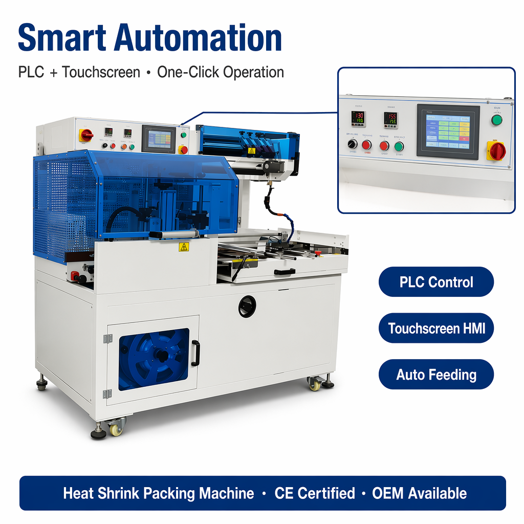 Macchina termoretraibile automatica per sigillatura a L-Bar per imballaggi in film plastico in PVC POF